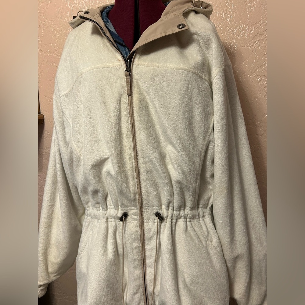 St. John's Bay Beige Reversible Jacket with Hood. Size 3X - Picture 10 of 11